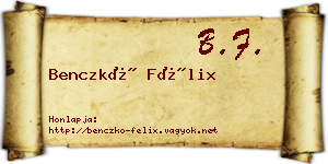 Benczkó Félix névjegykártya